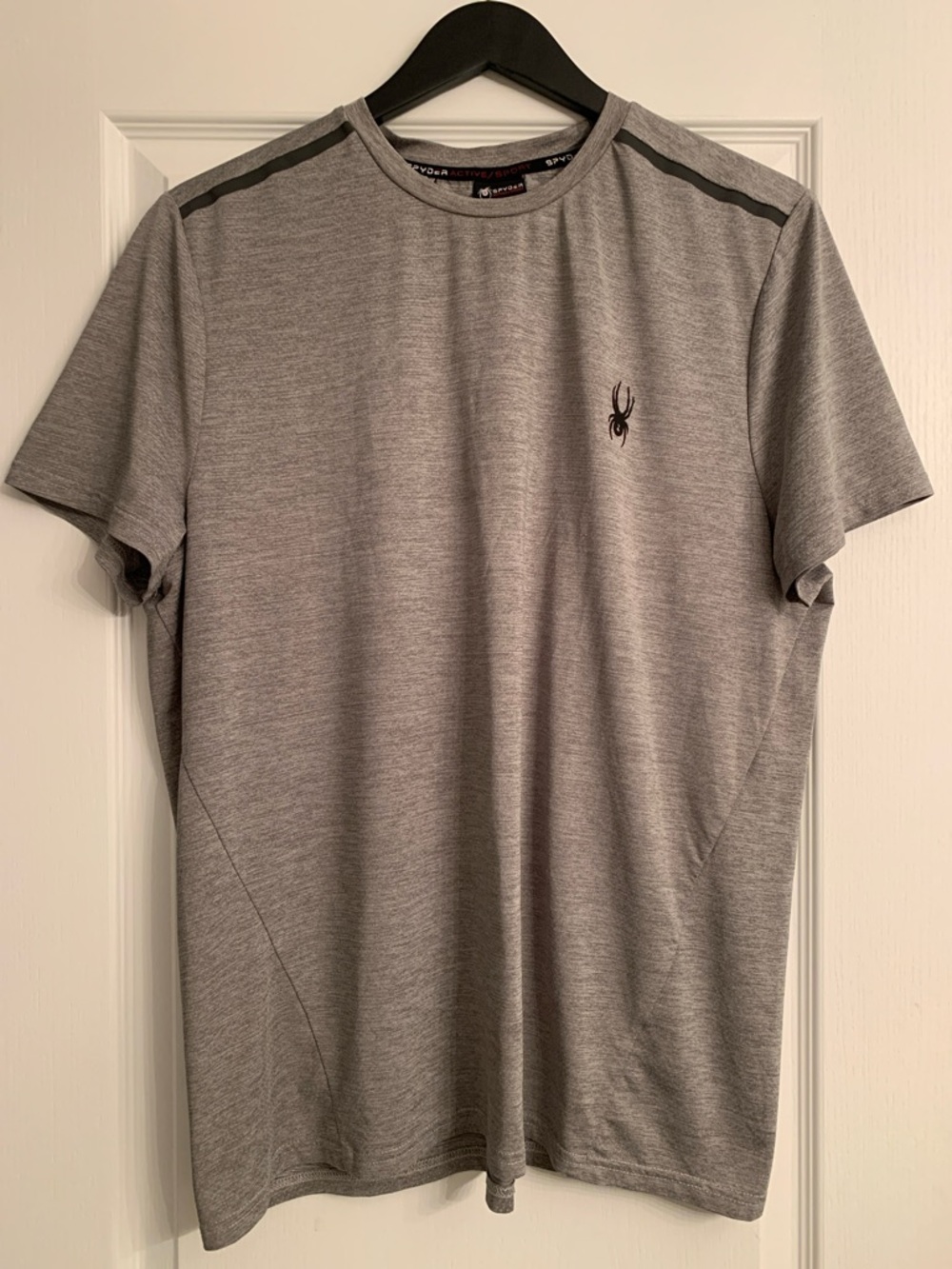 Spyder Men's Heather Gray Short Sleeve Performance Tee with Black Logo